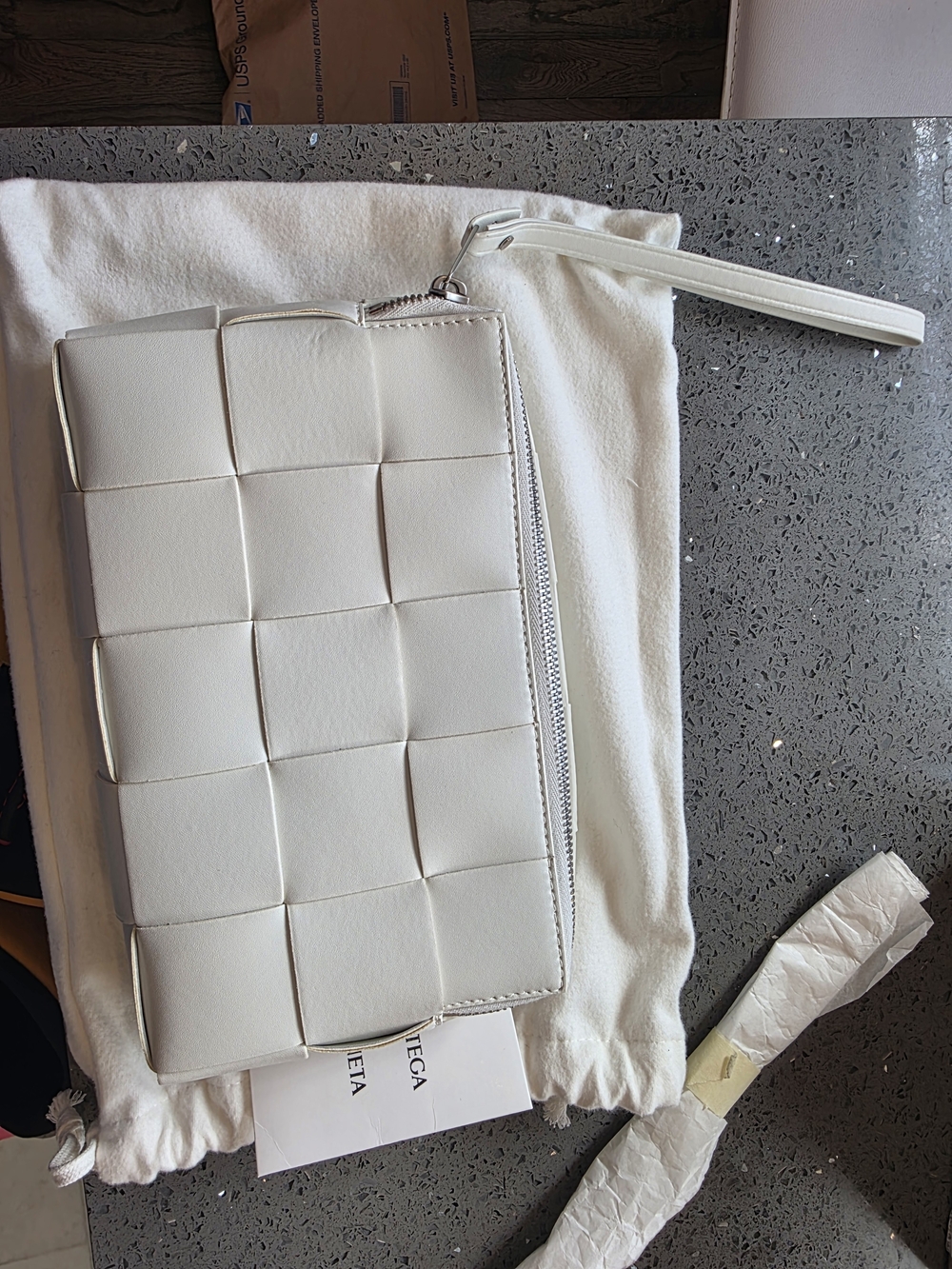 Bottega Veneta Wristlet Clutch - White Never Used Dustbag & ID Card
